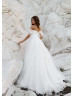 Off Shoulder White Organza Pleated Stunning Wedding Dress